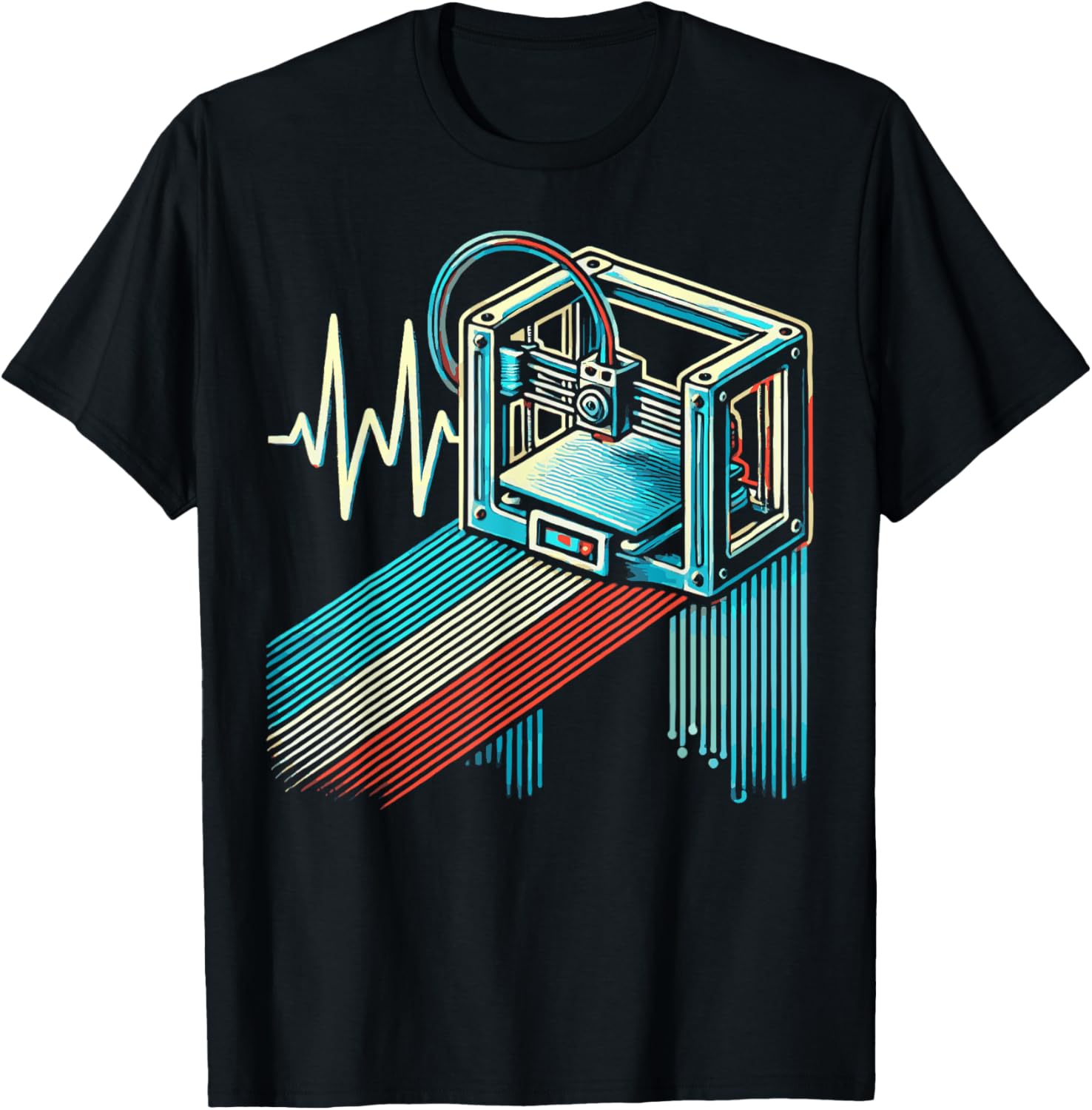 Funny 3D Printer Ekg Heartbeat Art Print Slice Operator