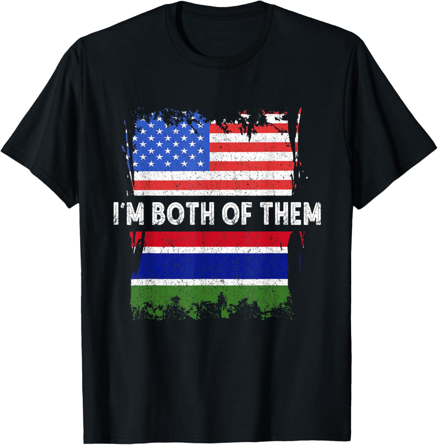 Gambia Im Both Of Them Vintage Usa America Gambian Flag