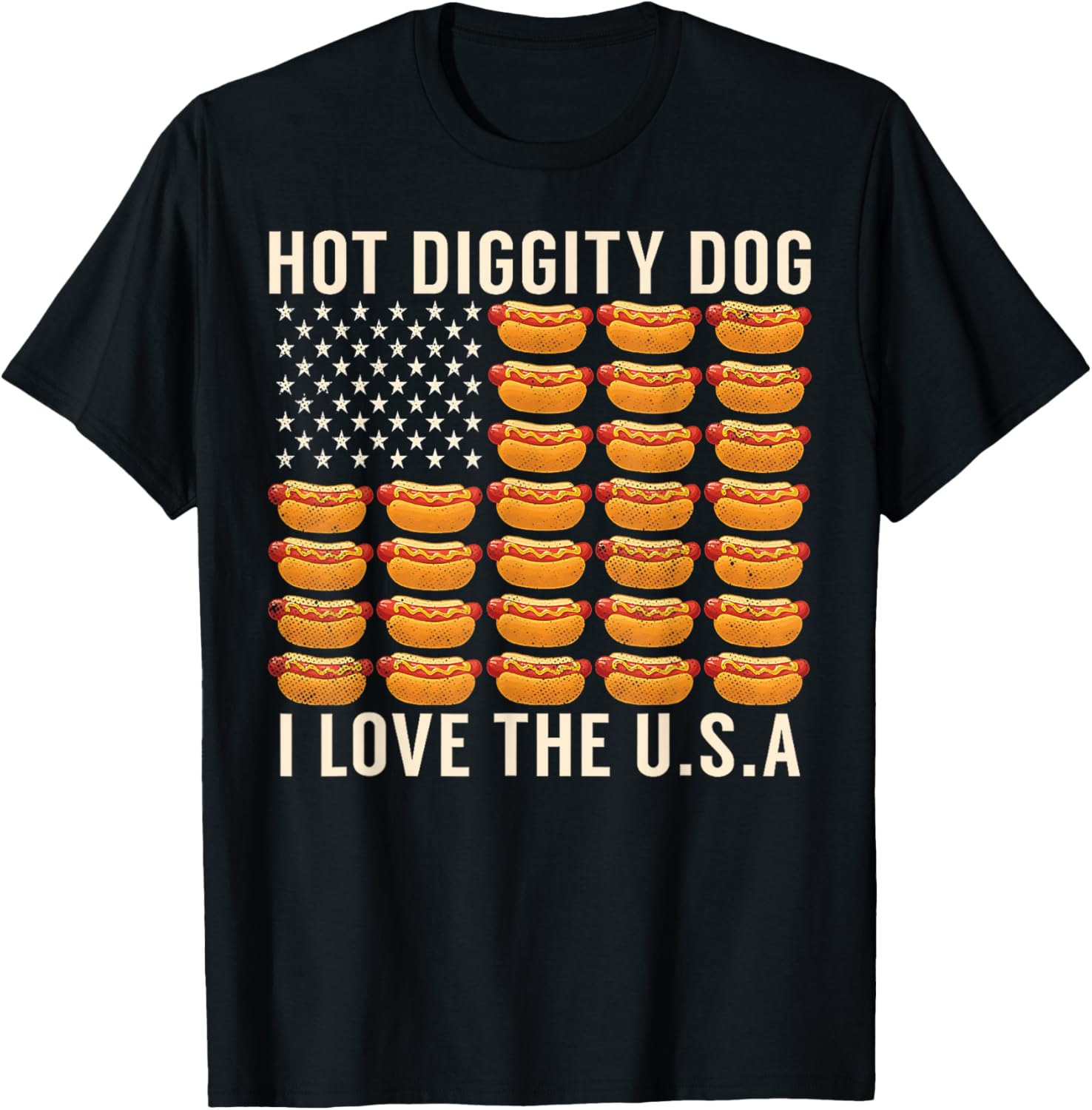 Hot Diggity Dog I Love The Usa Funny Wiener 4Th Of July