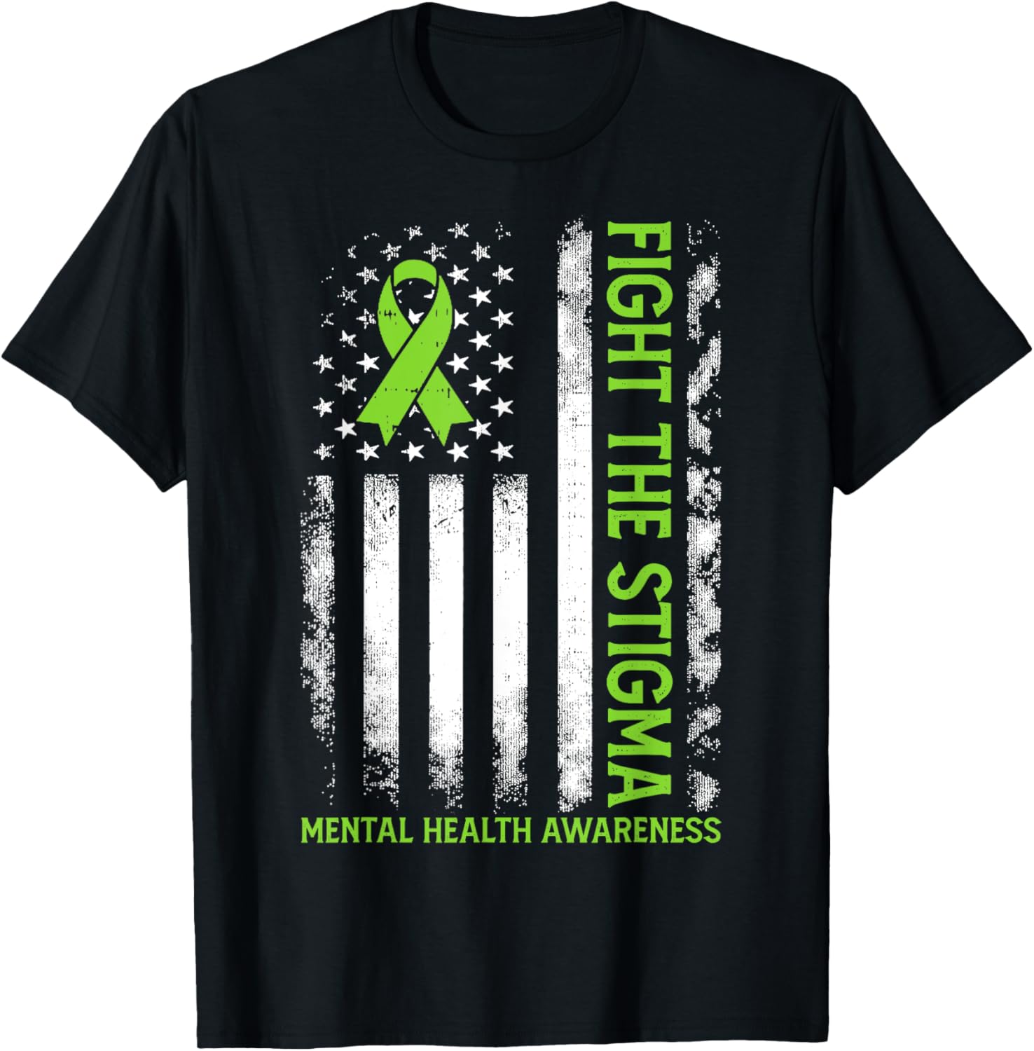 Fight Stigma Mental Health Matters Awareness American Flag