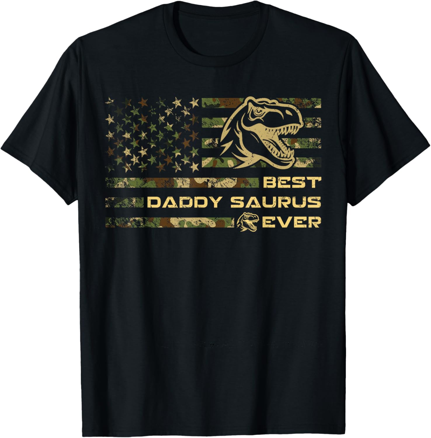 Daddysaurus T Rex Dinosaur Daddy Saurus Camo American Flag