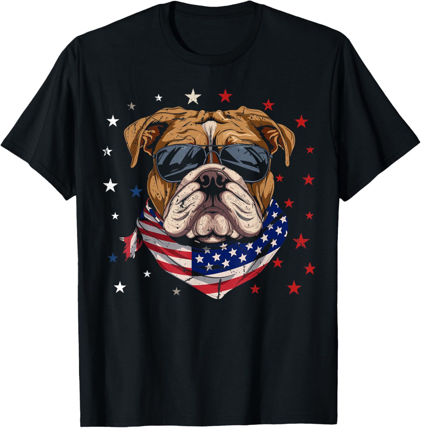 Patriotic American Bulldog Usa Flag Dog 4Th Of July