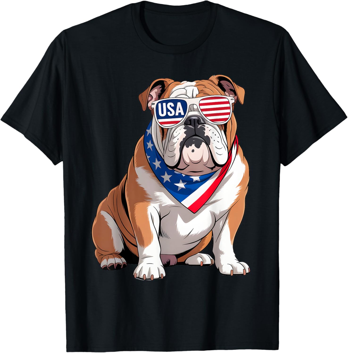 American Flag Patriotic Bulldog 4Th Of July 2025 Usa Men