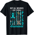 Not All Wounds Are Visible Ptsd Awareness Veterans Camo Flag