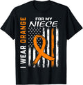 Orange Niece Leukemia Awareness Usa Flag Aunt Uncle Gifts