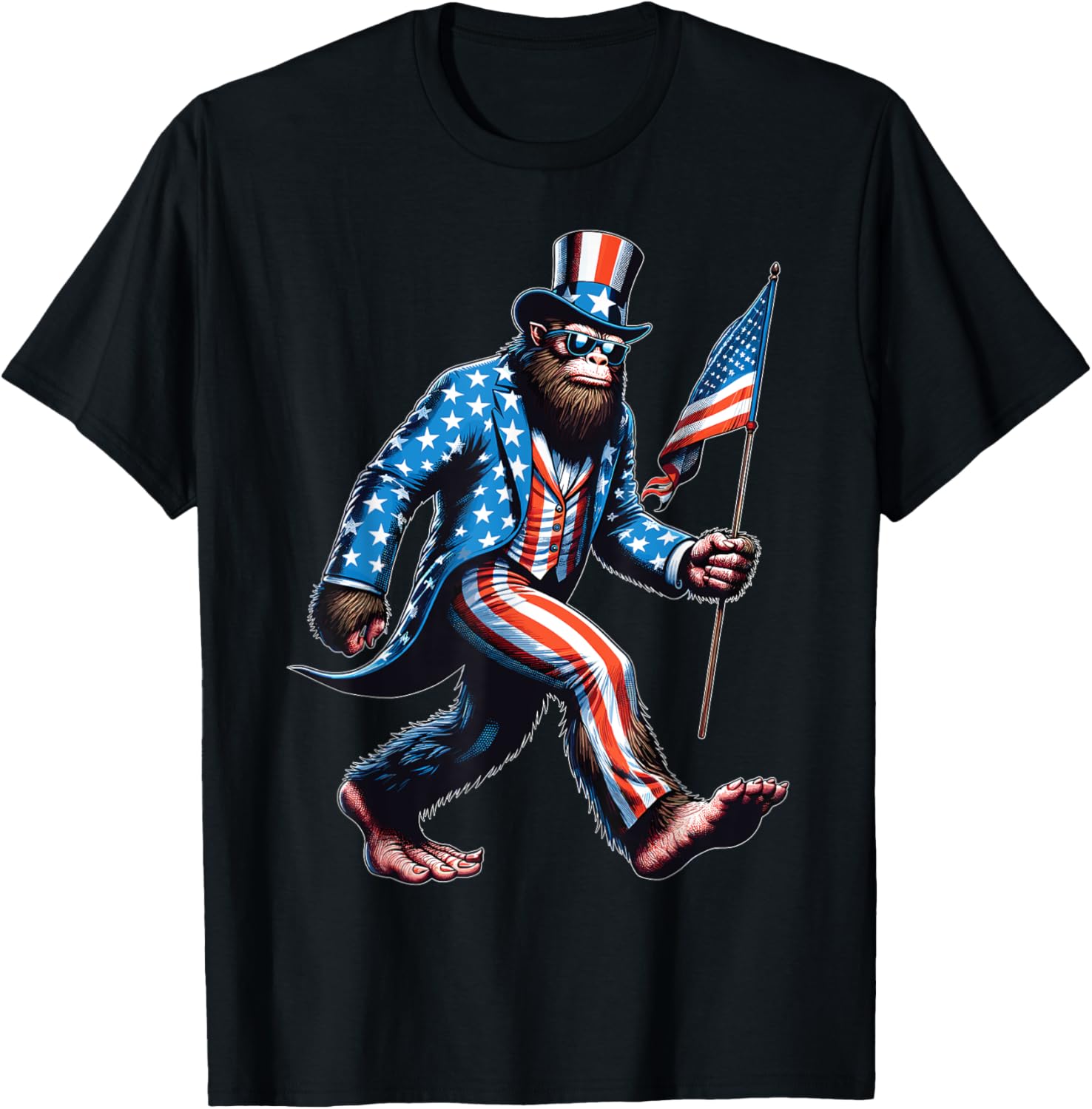 Patriotic Bigfoot Sasquatch 4Th Of July Shirts American Flag