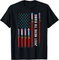 Just Here To Bang American Flag Fireworks Funny 4Th Of July
