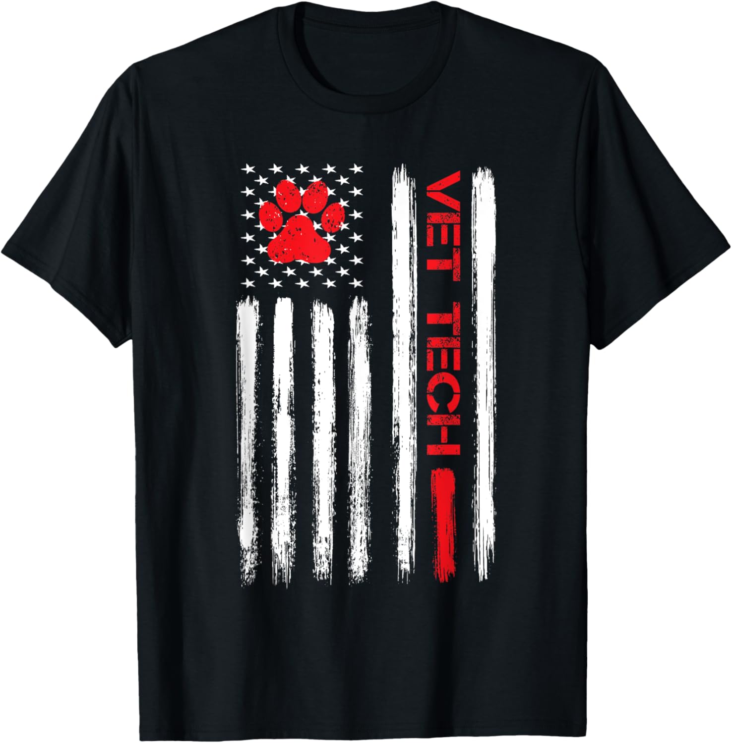 Vet Tech Veterinary Technician American Flag Paw Print Gift