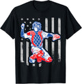 American Baseball Catcher Usa Vintage Flag 4Th Of July Boys