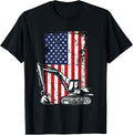 July American Flag Construction Backhoe Loader Quarter