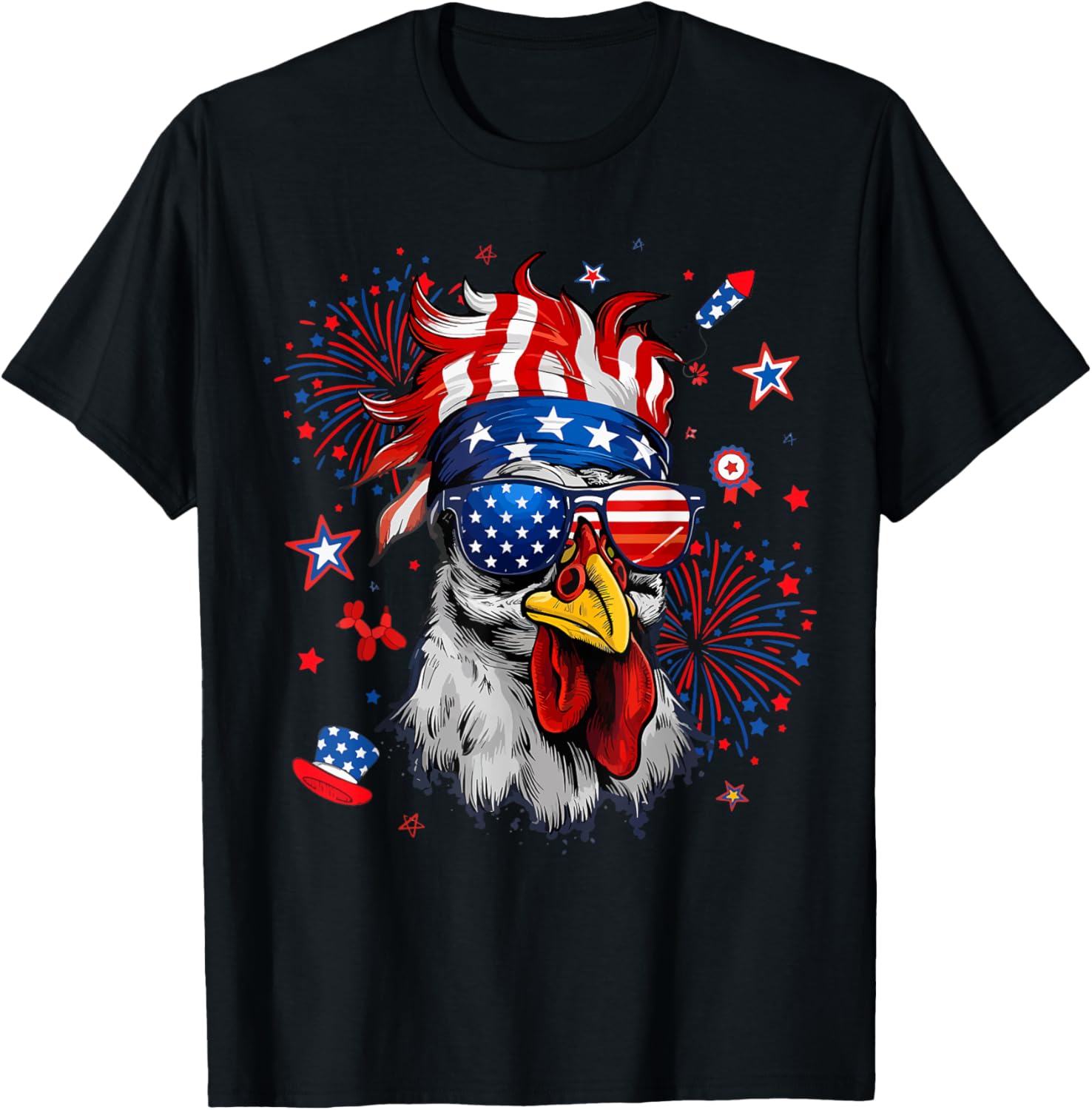 Chicken Farm Funny Patriotic Chickens Usa Flag 4Th Of July