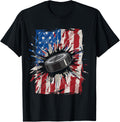 Patriotic Ice Hockey 4Th Of July Men Usa American Flag Boys