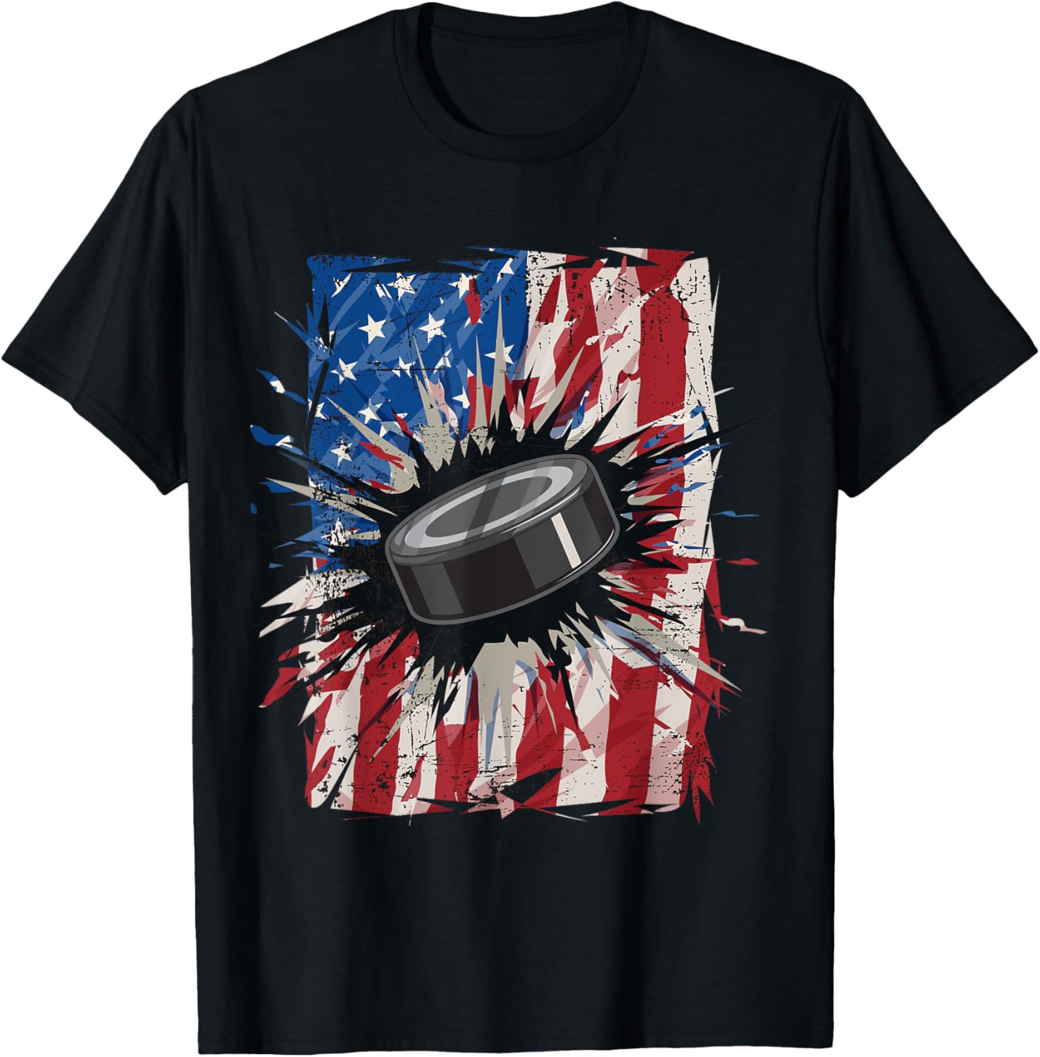 Patriotic Ice Hockey 4Th Of July Men Usa American Flag Boys