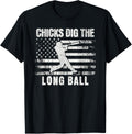 Funny Baseball Chicks Dig The Long Ball Usa Flag