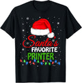 Santas Favorite Printer Santa Hat Lights Funny Christmas