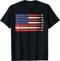 Usa Flag Fighter Jets 4Th Of July Patriotic Us Men Boys Tee