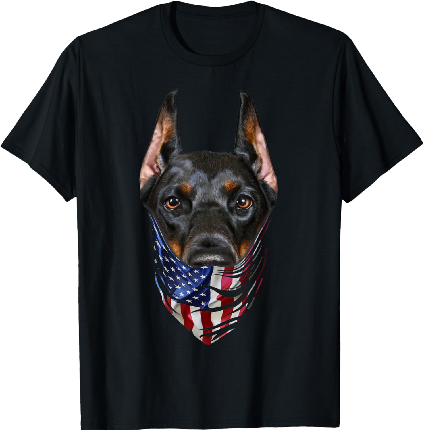 Patriotic Doberman In Usa America Bandana Dog