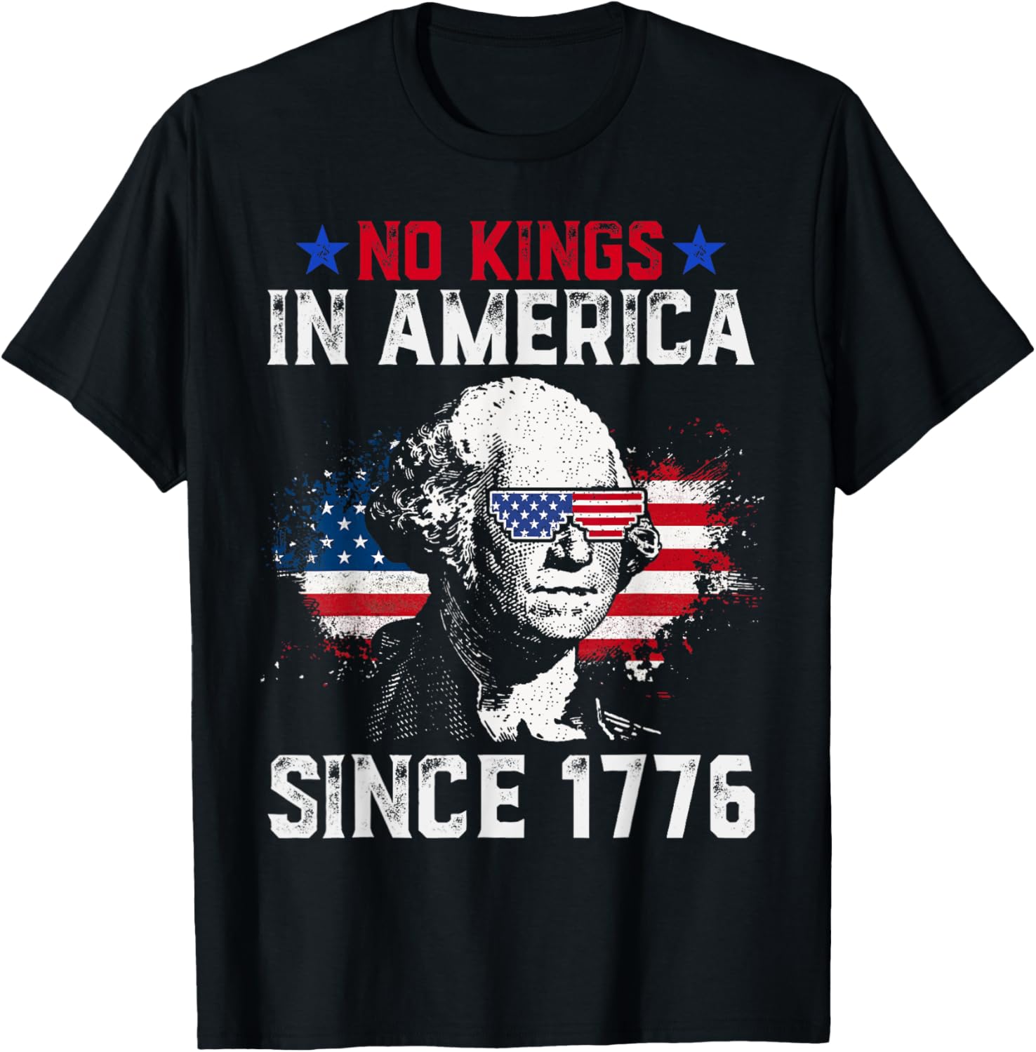 No Kings In America Since 1776 Vintage Distressed Usa Flag