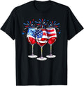 4Th Of July Wine Glasses Patriotic Red White Blue Usa Flag