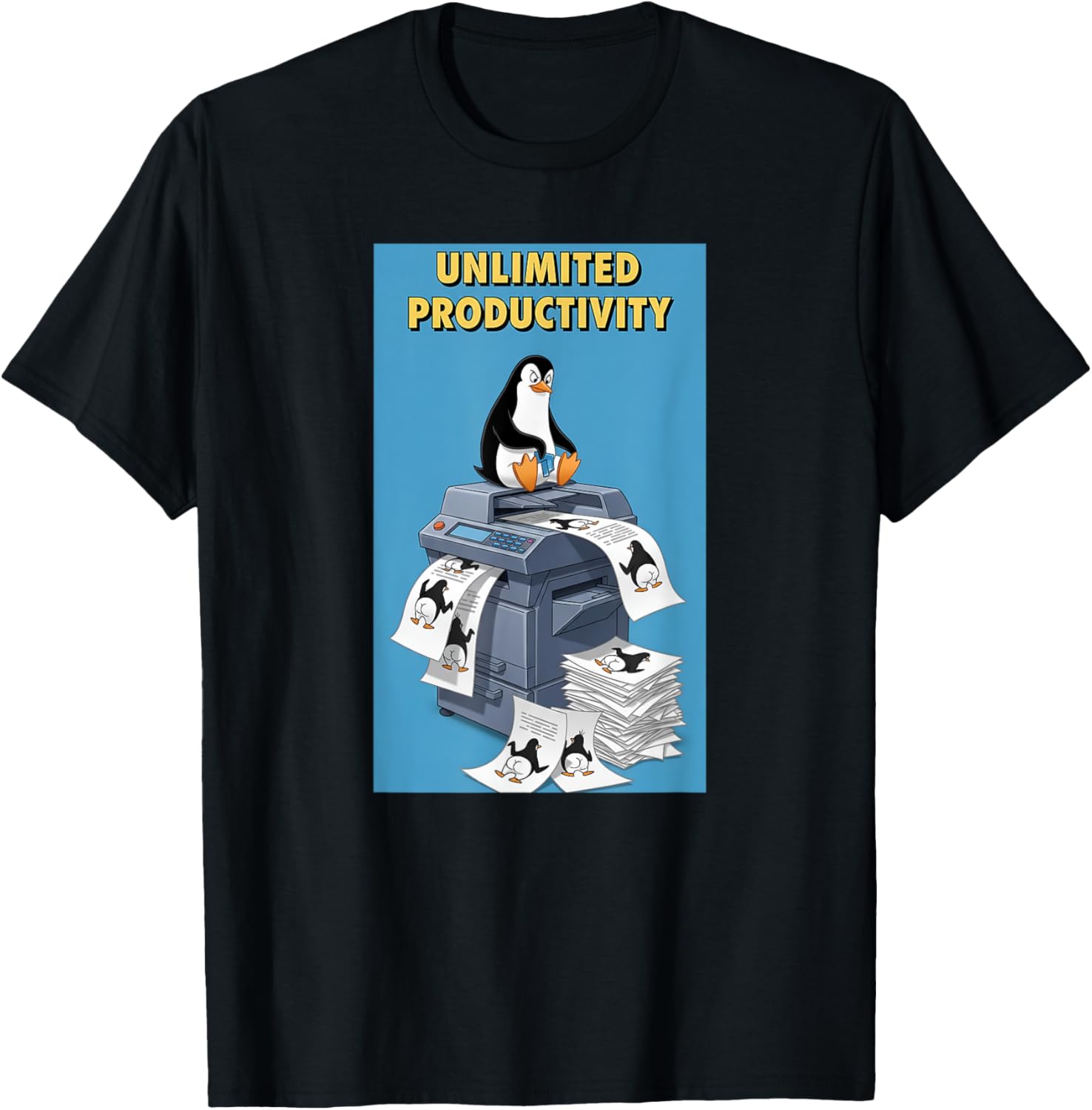 Unlimited Productivity Penguin Funny Office Printer Cool Art