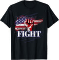 Trump Fight Fist Tee President Usa American Flag
