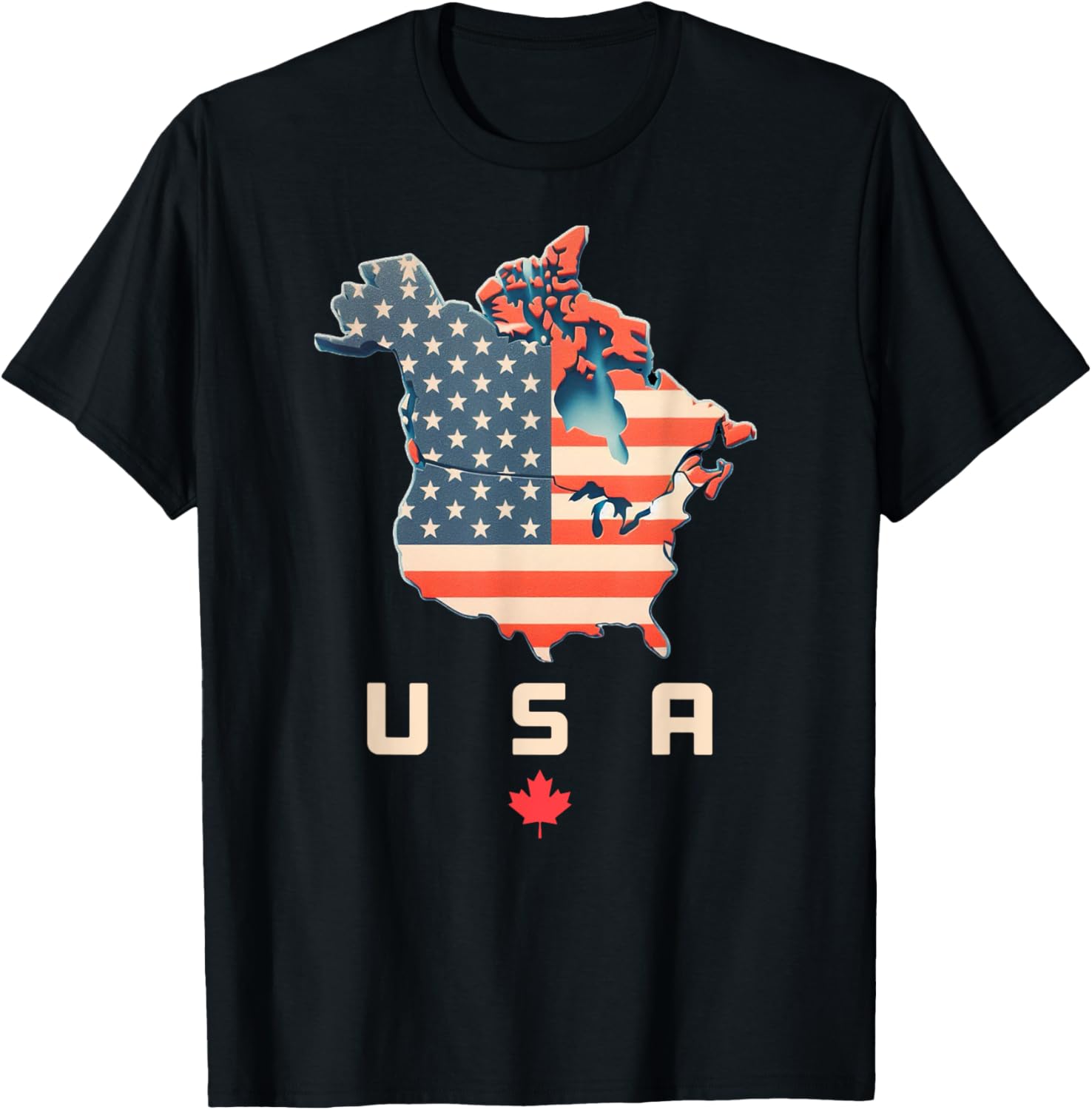 Shirt With Canada And Usa Map Annex Americau2019S 51St State