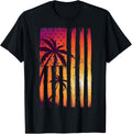 Summer Sunset Palm Trees American Flag Cool Spring Beach