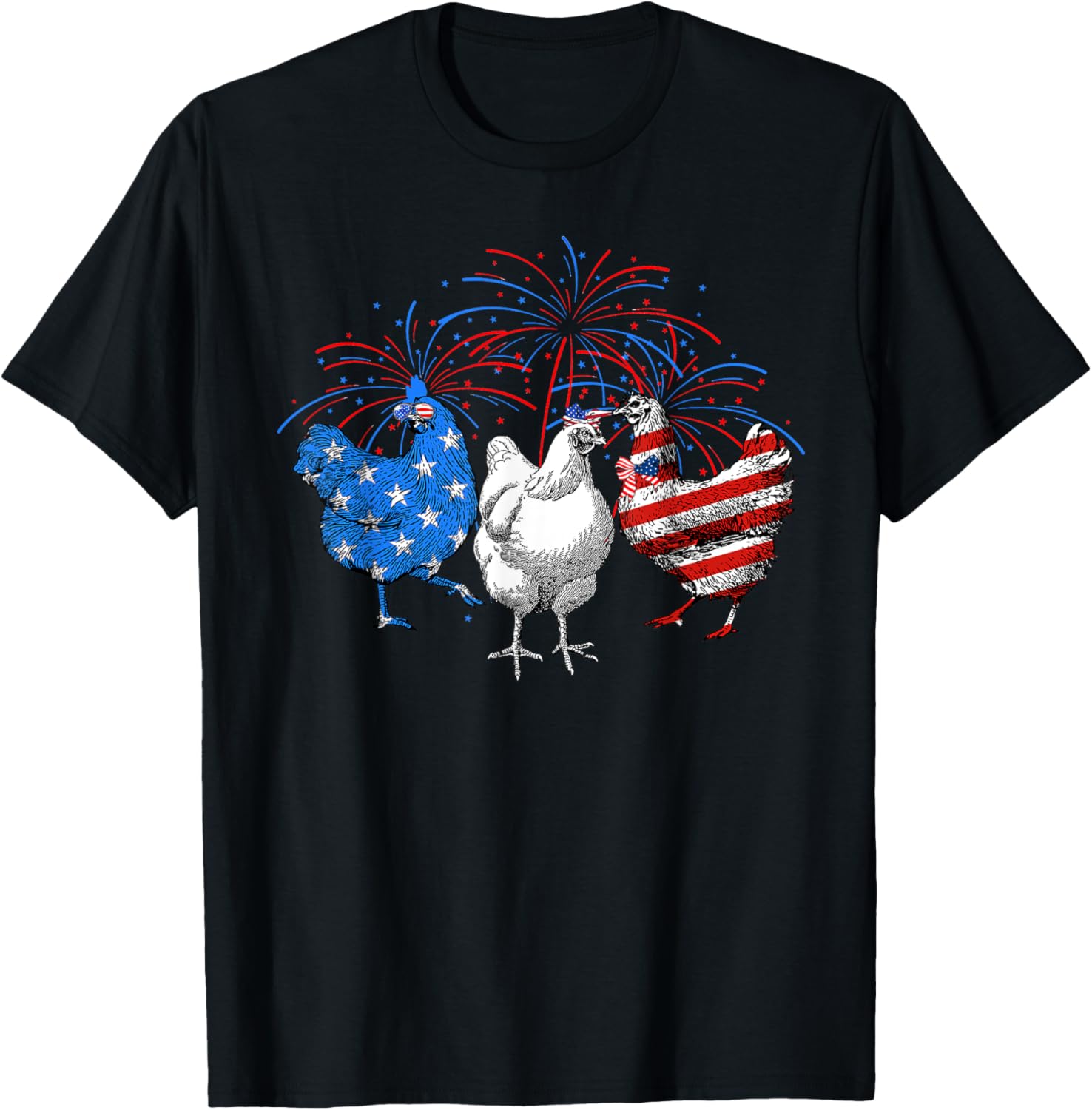 Usa Flag Chicken Fireworks Patriotic 4Th Of July