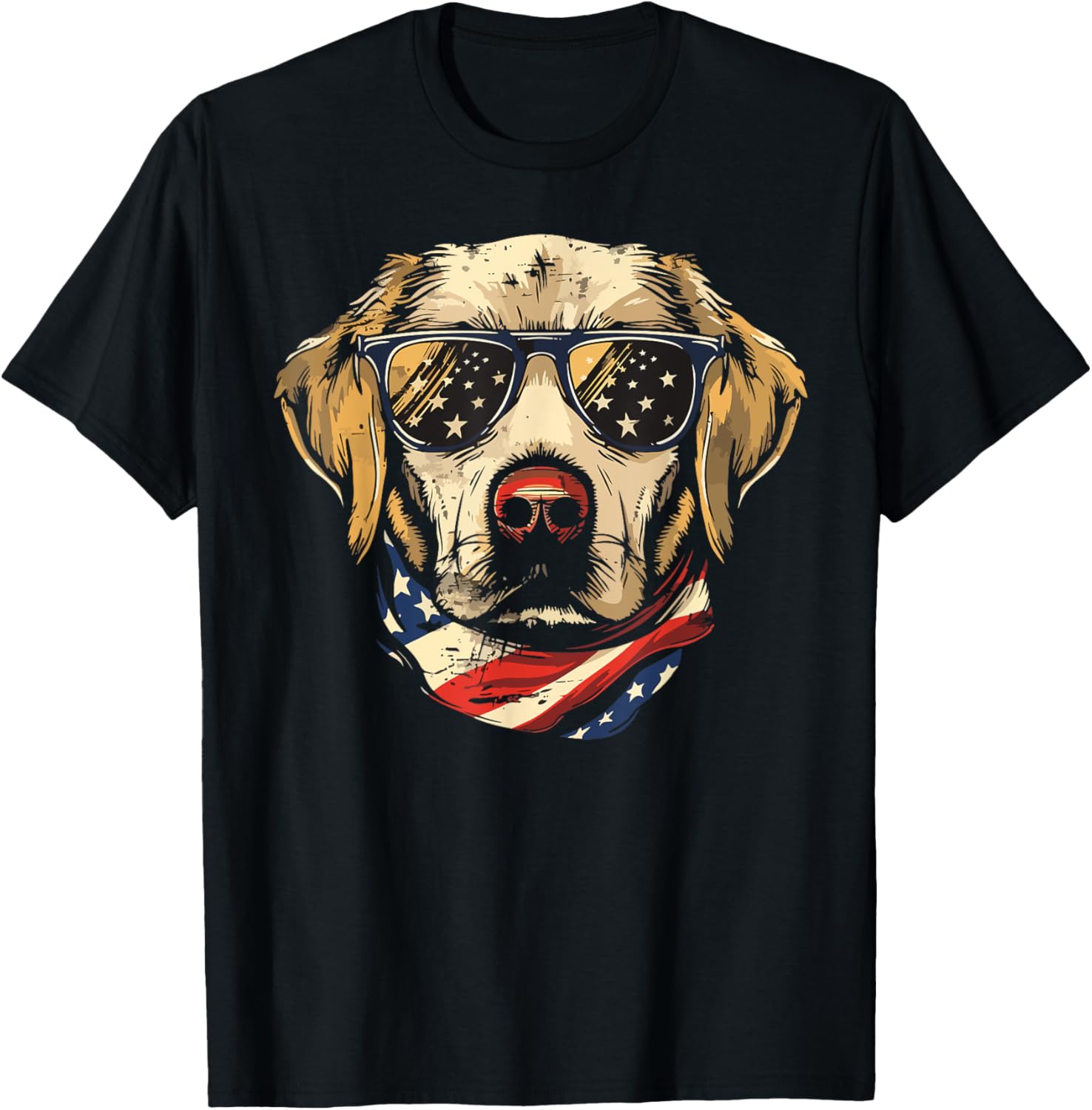 Yellow Labrador Labs Patriotic American Flag Dog 4Th Of July