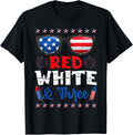 Red White Three 3Rd Birthday Usa American Flag 4Th Of July