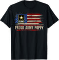 Vintage Proud Army Poppy American Flag Veteran Gift