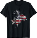 American Rodeo Bull Riding Retro Grunge Usa Vintage Flag