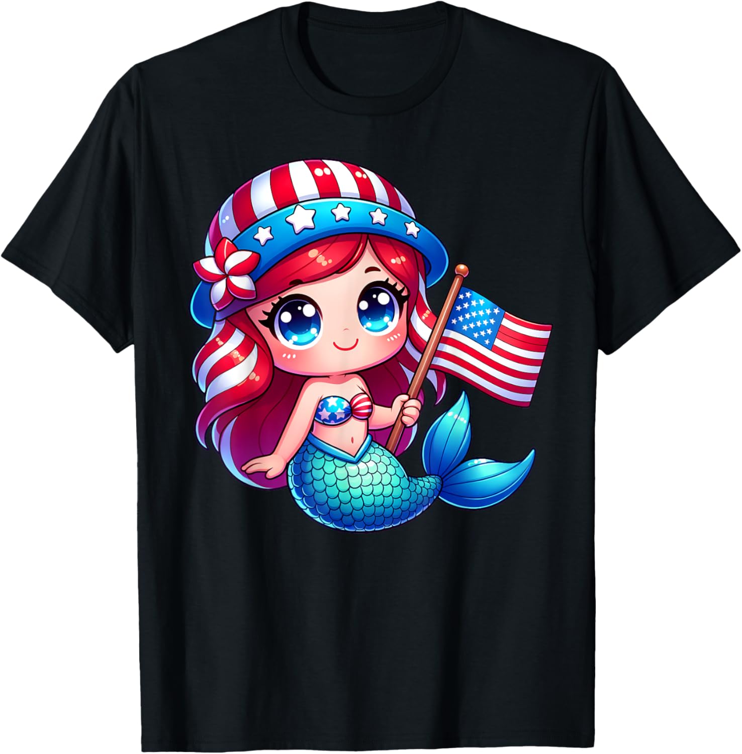 4Th July Patriotic Cute Mermaid American Usa Flag Boys Girls