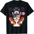 Funny Patriotic Cat Hotdog American Usa Flag 4Th Of July
