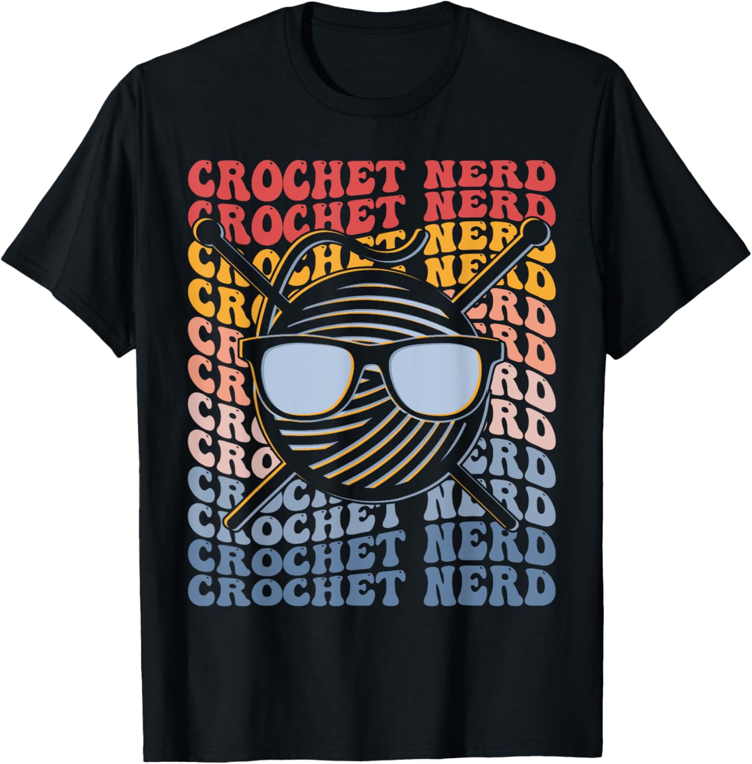 Crochet Nerd Groovy Crochet Knitting Yarn Lover Grandma Mom