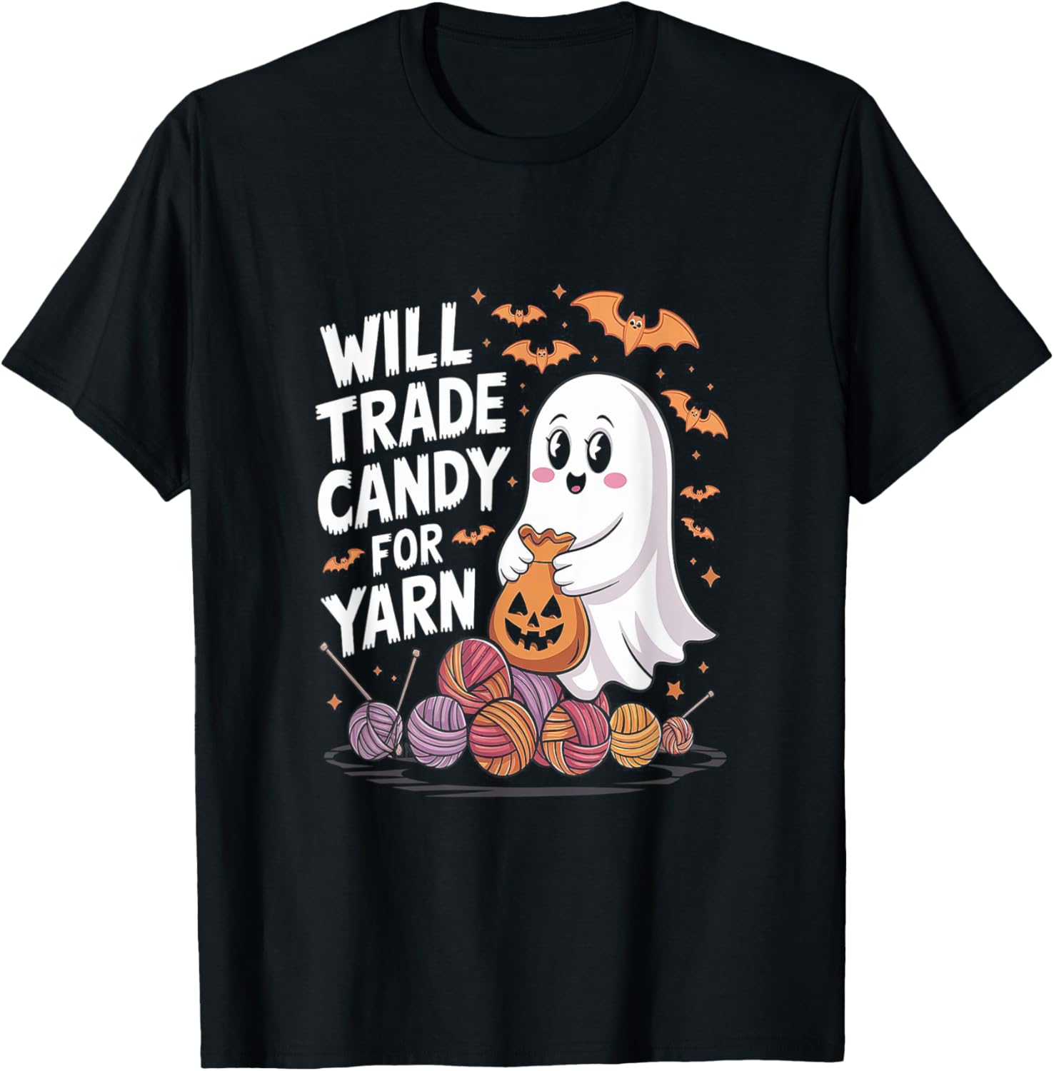 Will Trade Candy For Yarn Ghost Bats Halloween