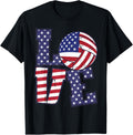 4Th Of July Love Volleyball Us Flag Men Women Girls Kid