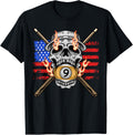 9 Ball Billiard Pool Player American Flag Skull Billiards