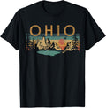 Ohio Usa Outdoor Vintage Ohio T Shirt Unisex Adults Unisex Kids Black Short Sleeve Small Retro Nature Retro