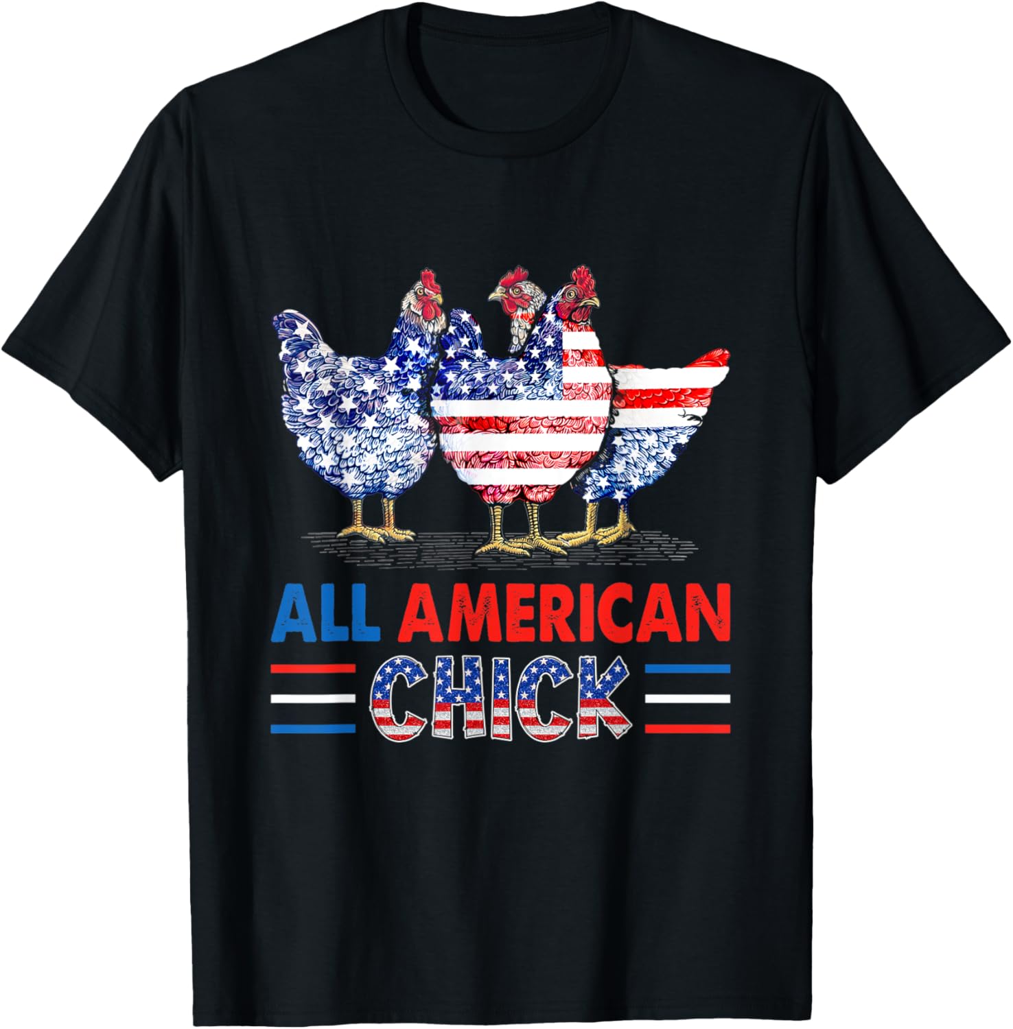 All American Chick Chicken American Flag 4Th Of July