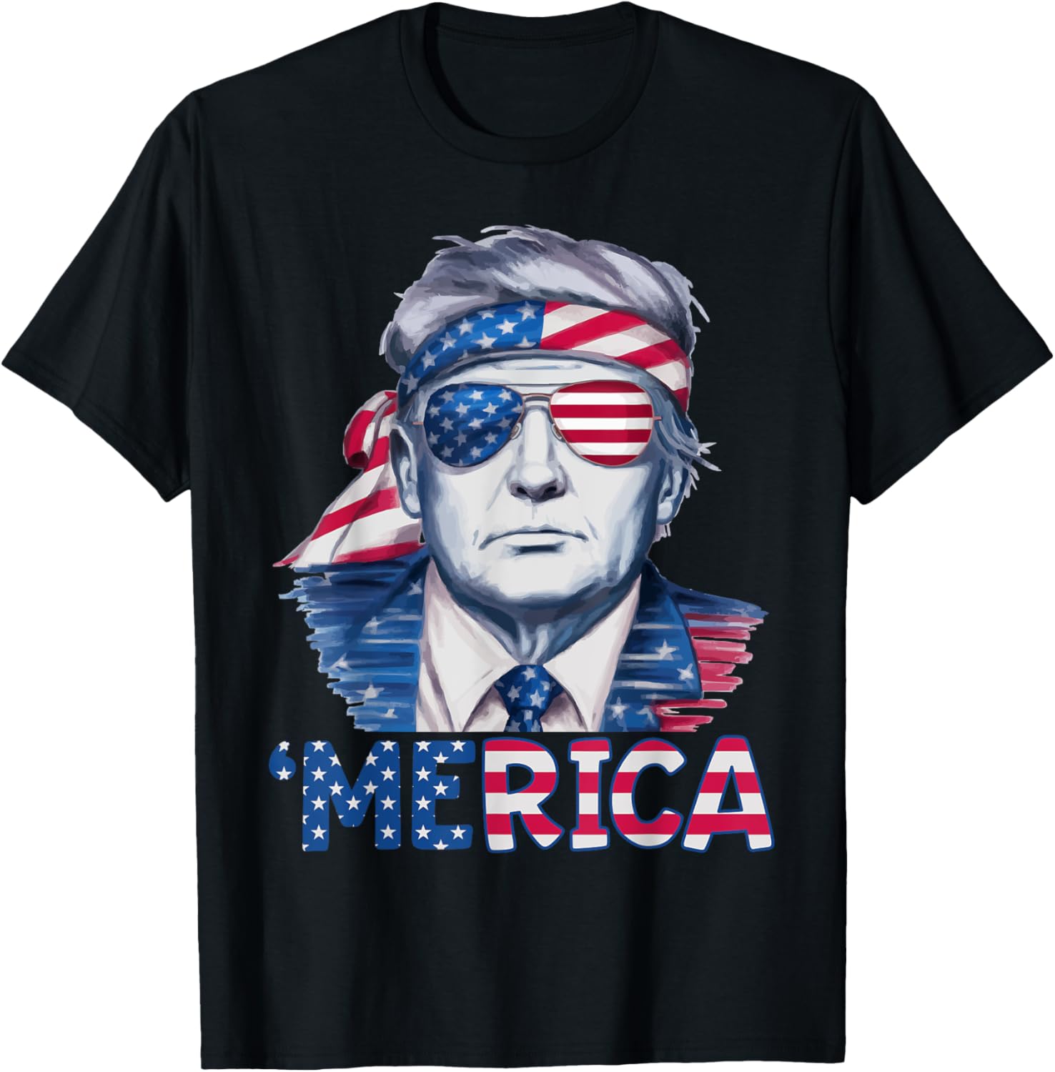 Donald Trump Won Elections 2024 Merica Usa Flag Sunglass