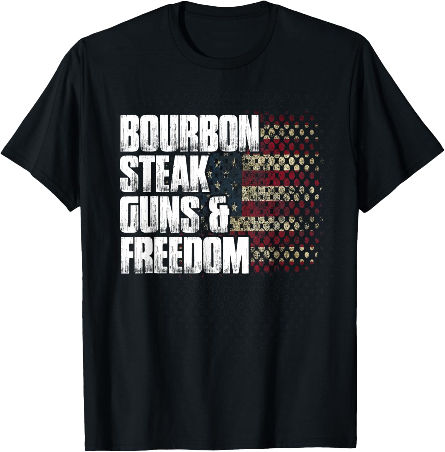Bourbon Steak Guns Freedom Usa Flag Whiskey Gift