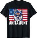 Akita Aunt American Flag Puppy Lover Dog Owner 4Th Of July