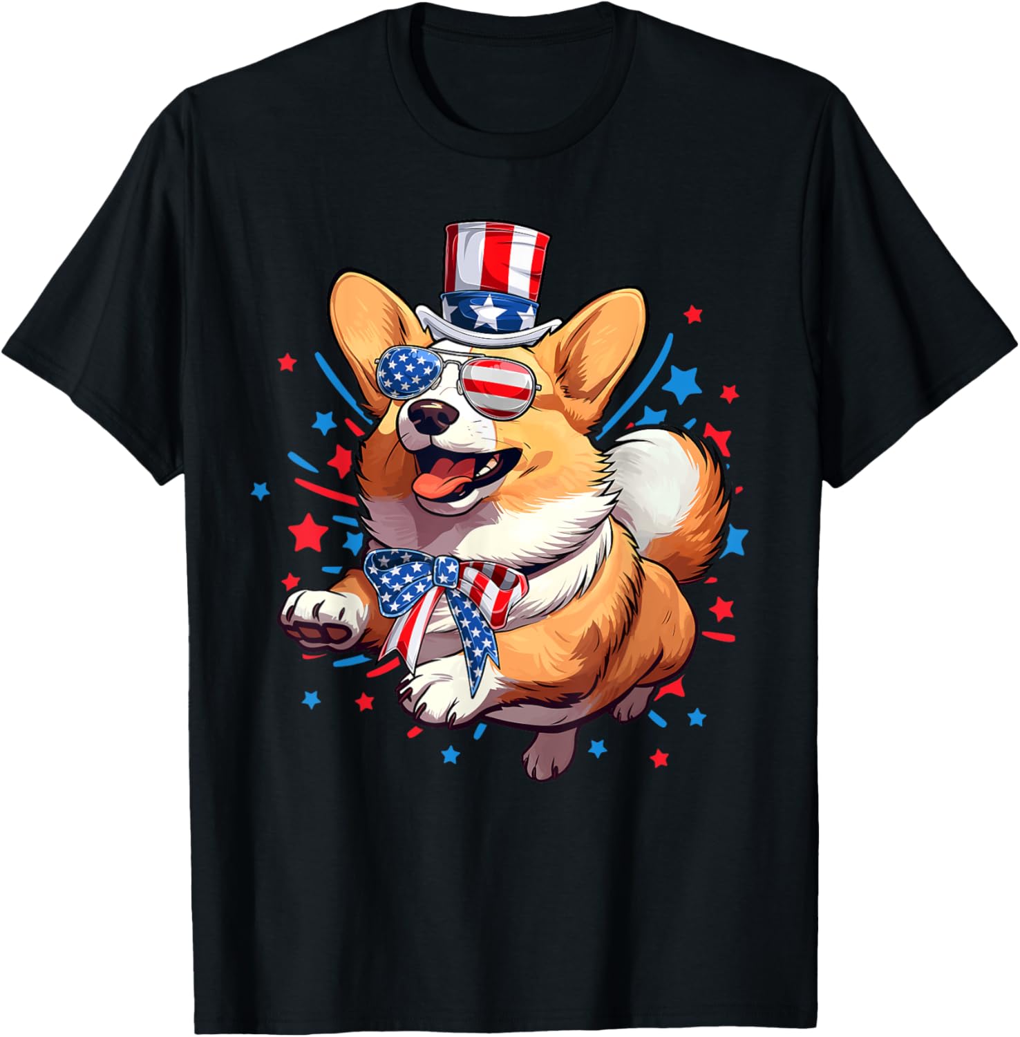 Corgi Dog 4Th Of July American Usa Flag Patriotic Funny