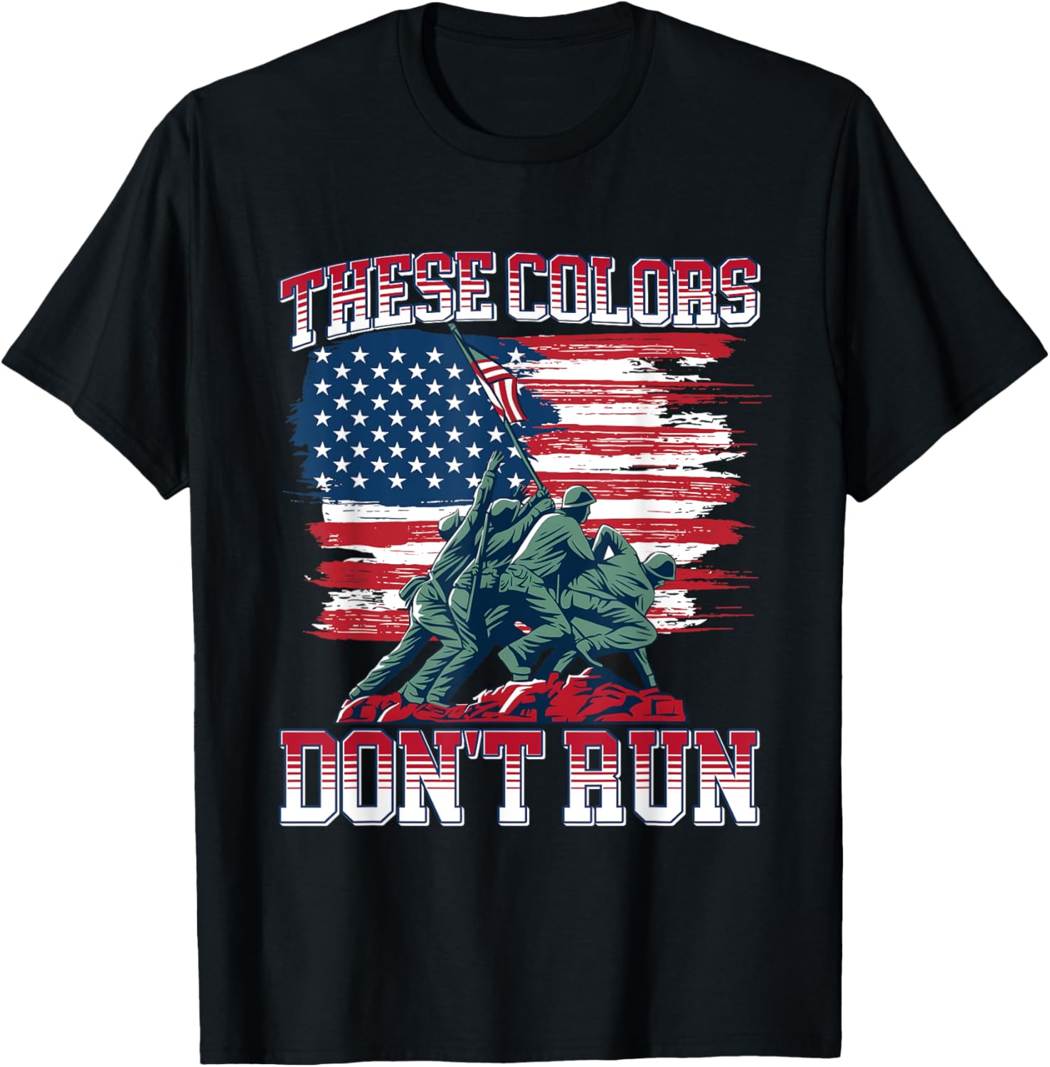 These Color Dont Run American Flag