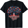 American Tree 4Th Of July Usa Flag Hearts Roots Patriotic