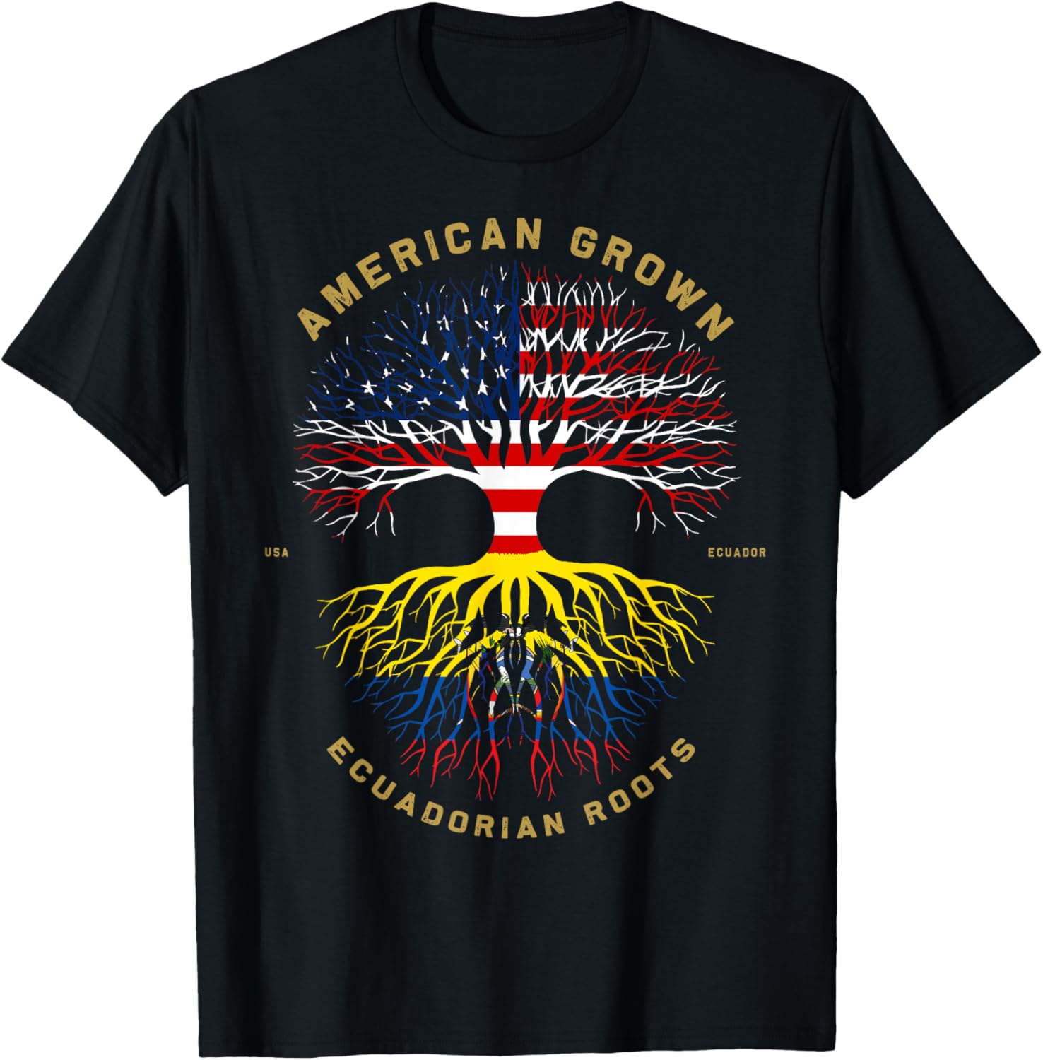 American Grown With Ecuadorian Roots Tree Usa Flag Gifts