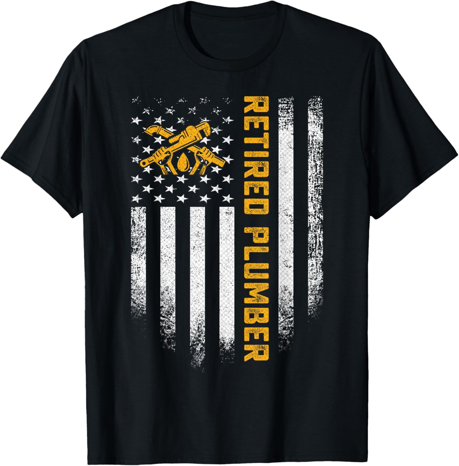 Vintage American Flag Retired Plumber Retirement Plumbing