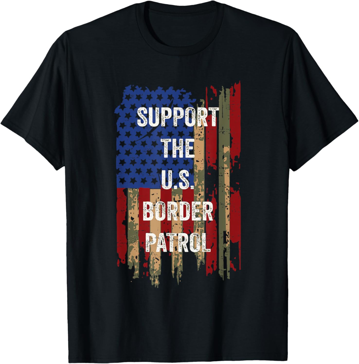 American Flag Vintage Retro Support Us Border Patrol