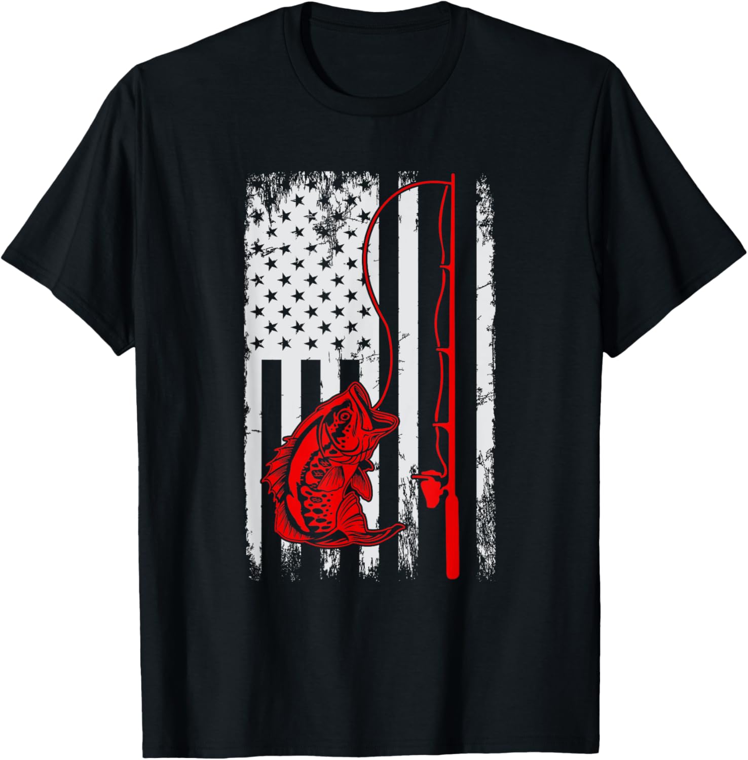 American Flag Fishing Rod Bass Fishing Vintage Fisherman